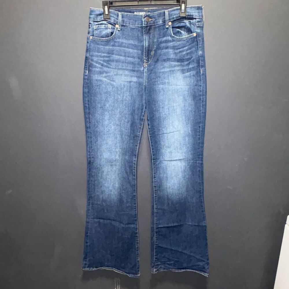 Old Navy High Rise Flare Jeans Womens 10R Dark Wash